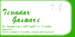 tivadar gaspari business card